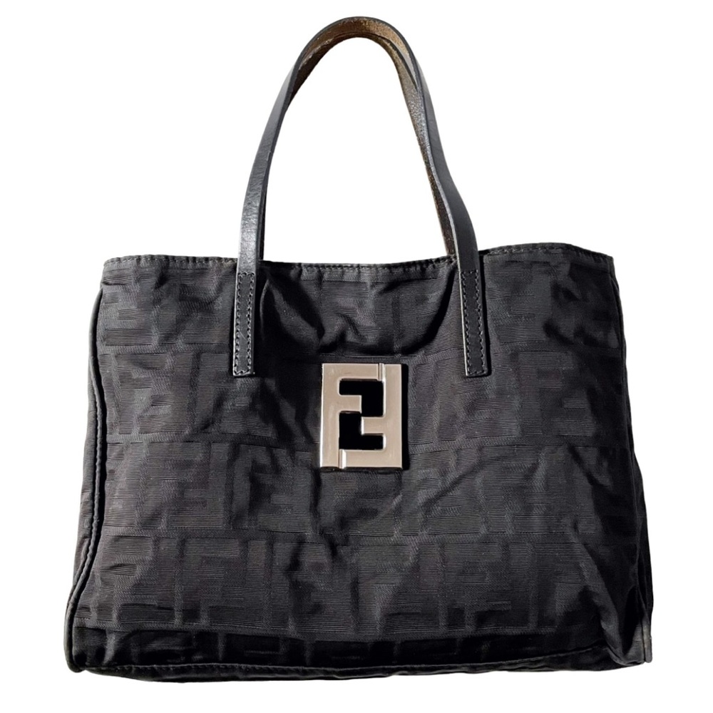 Fendi Black Tote Bag with Silver Accent